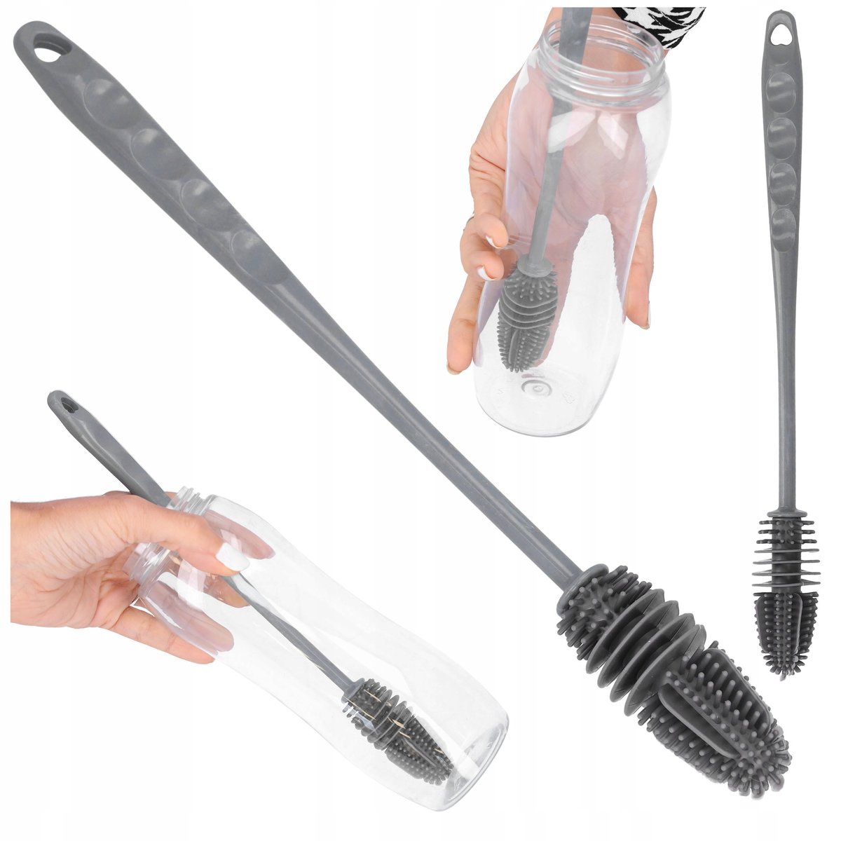 SZCZOTKA DO MYCIA BUTELEK długa silikonowa mycia szklanek uniwersalna