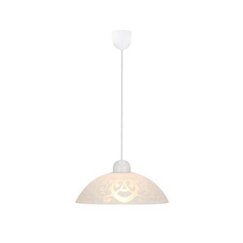 BRONTE LAMPA WISZĄCA 1X60W E27 KLOSZ BIAŁY Z WZOREM