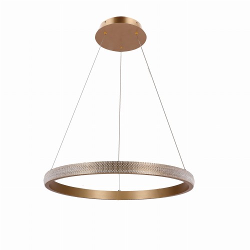 HASHIM LAMPA WISZĄCA 60CM ZŁOTY 34W LED KLRYSZTAŁKI BEZBARWNE