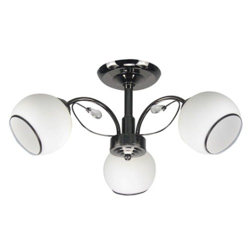 GRAPHITE LAMPA SUFITOWA CZARNY PERŁOWY 3X40 E27 KLOSZ BIAŁY