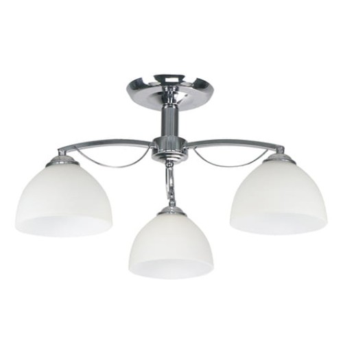 FILONA LAMPA SUFITOWA CHROMOWY 3X40 E27 KLOSZ BIAŁY