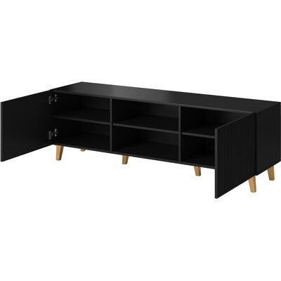 Szafka RTV PAFOS 150x40x52 czarny mat