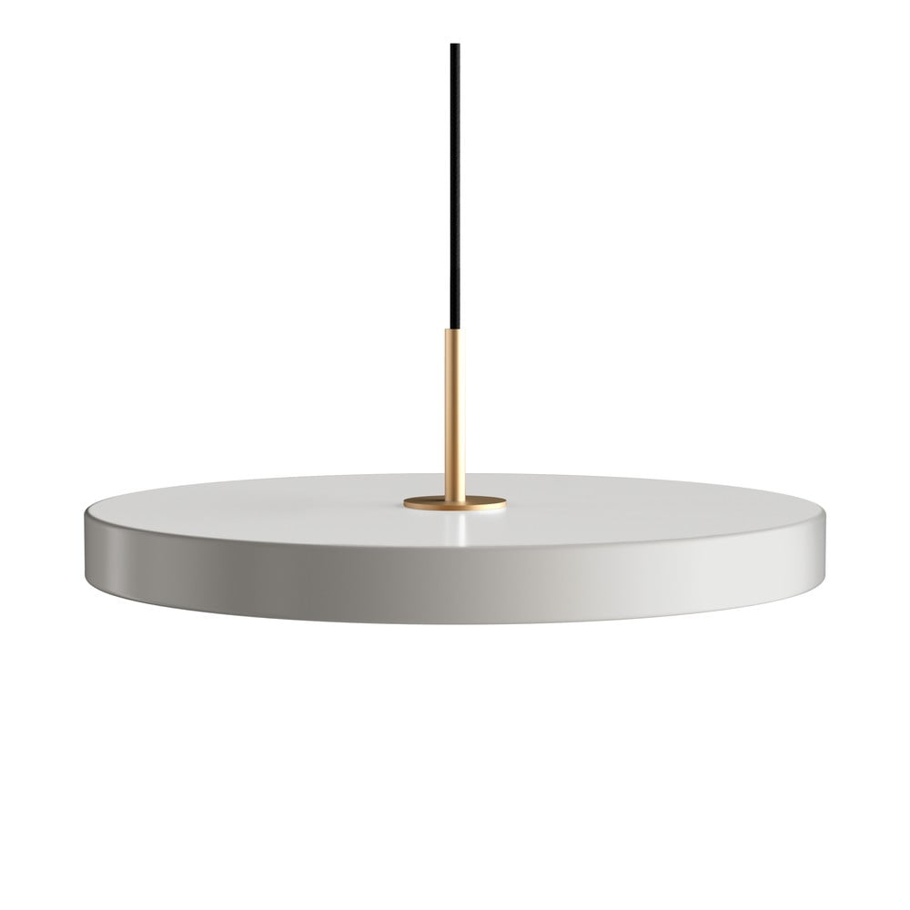 Jasnoszara lampa wisząca LED z metalowym kloszem ø 43 cm Asteria Medium – UMAGE