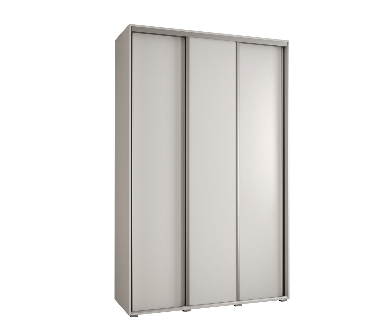 Szafa przesuwna wysoka Davos 1 150 gł. 60 biały + biały + srebrny / Abiks Meble