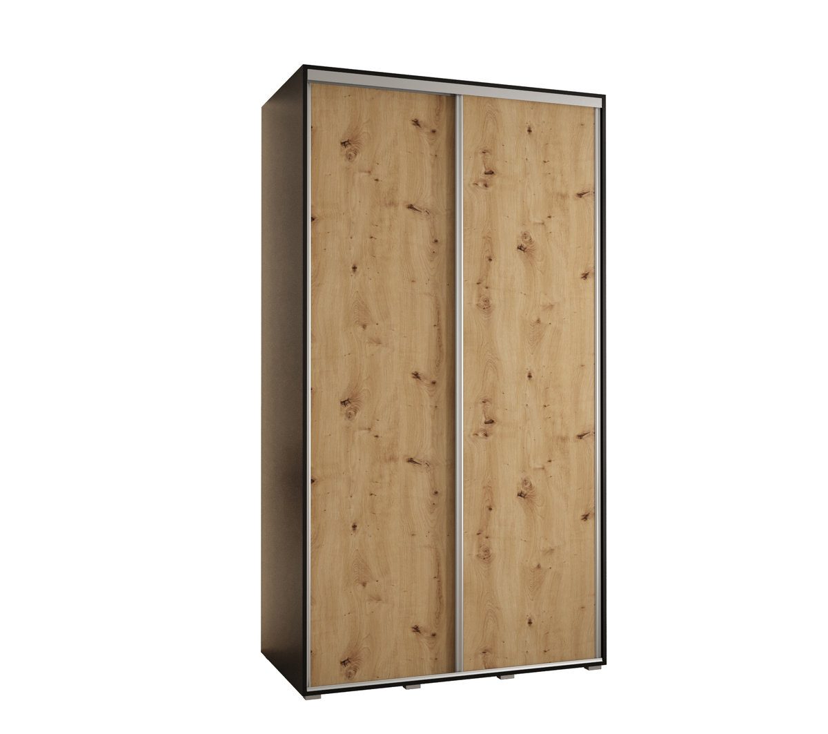 Szafa przesuwna wysoka Davos 1 130 gł. 60 czarny + artisan + srebrny / Abiks Meble