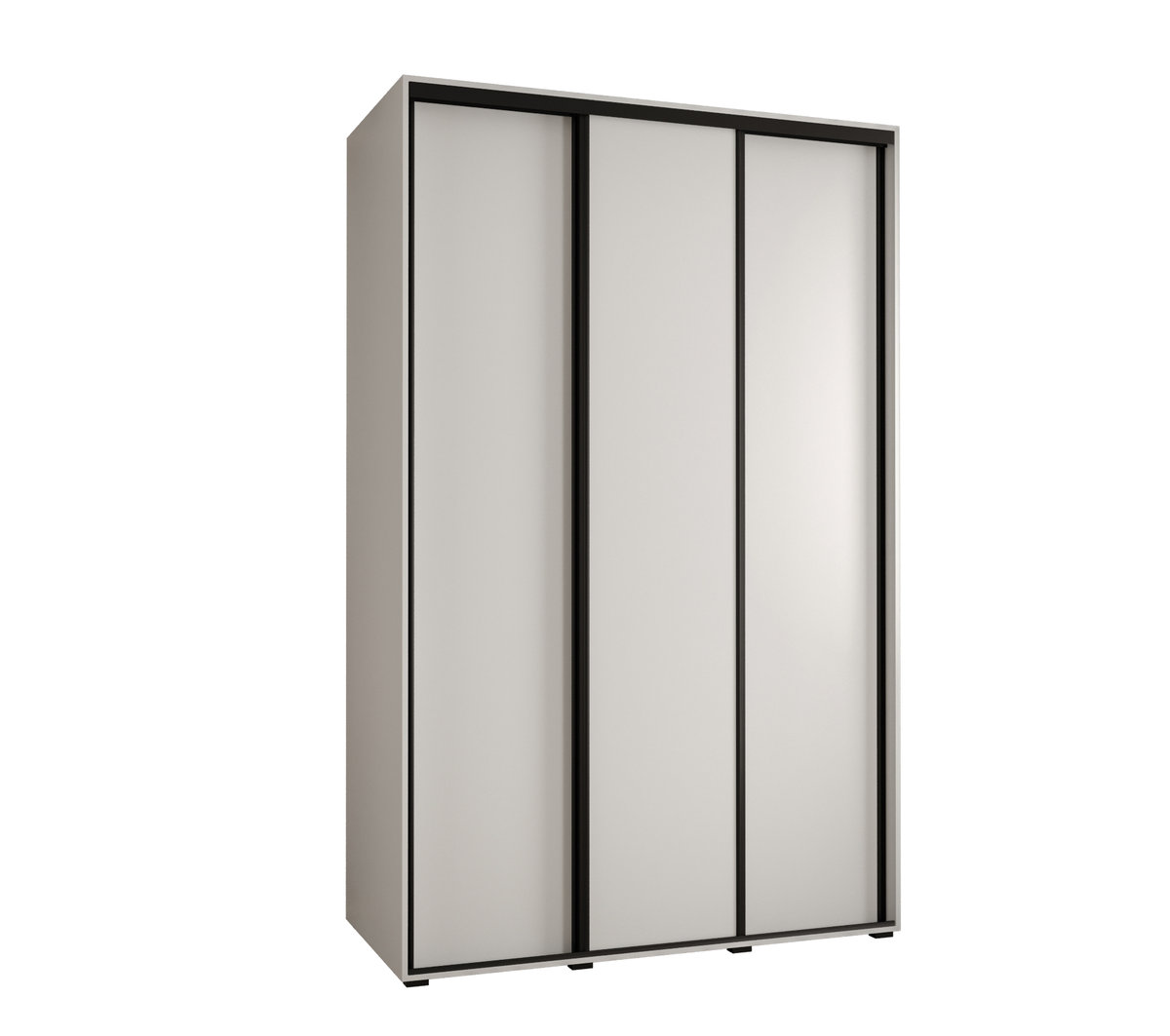 Szafa przesuwna wysoka Davos 1 150 gł. 45 biały + biały + czarny / Abiks Meble