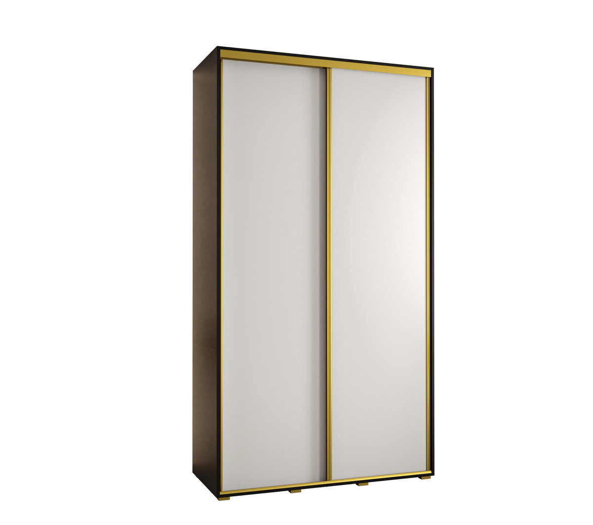 Szafa przesuwna wysoka Davos 1 140 gł. 45 czarny + biały + złoty / Abiks Meble