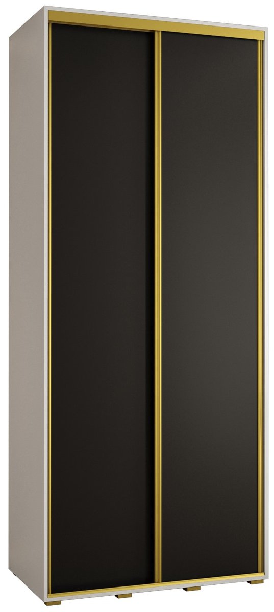 Szafa przesuwna wysoka Davos 1 120 gł. 60 biały + czarny + złoty / Abiks Meble