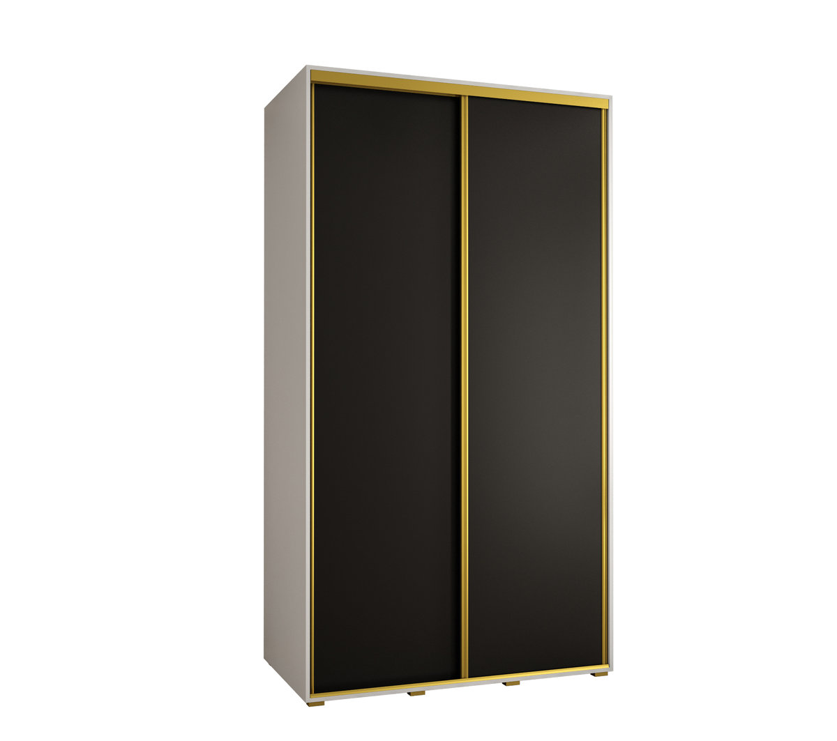 Szafa przesuwna wysoka Davos 1 130 gł. 60 biały + czarny + złoty / Abiks Meble