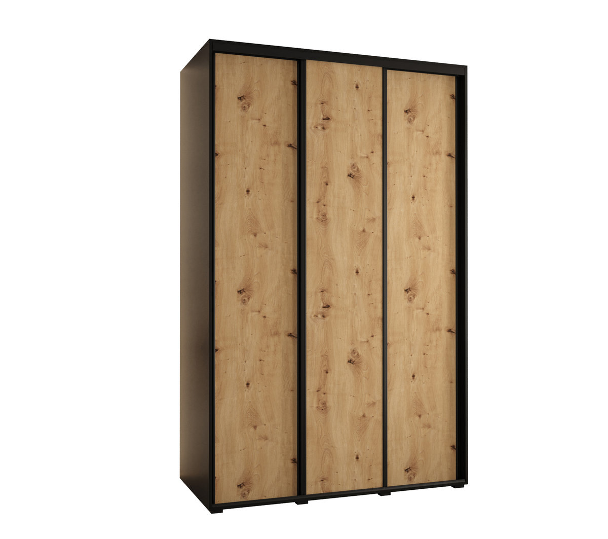 Szafa przesuwna wysoka Davos 1 150 gł. 60 czarny + artisan + czarny / Abiks Meble