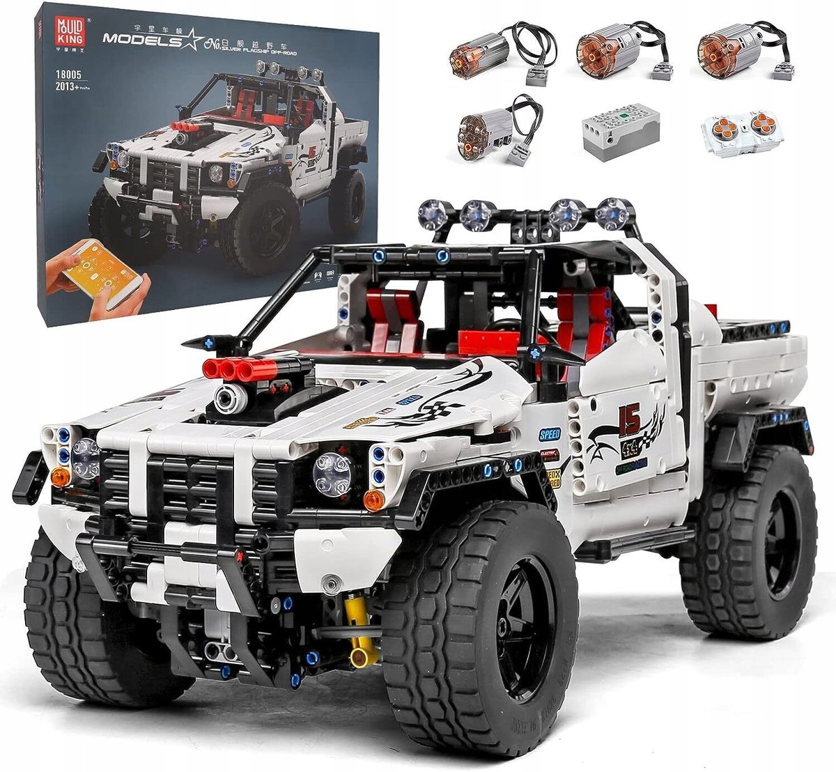Zdalnie sterowana Terenówka Pickup Truck 4x4 RC - Klocki MOULD KING 2013el. TECHNIC
