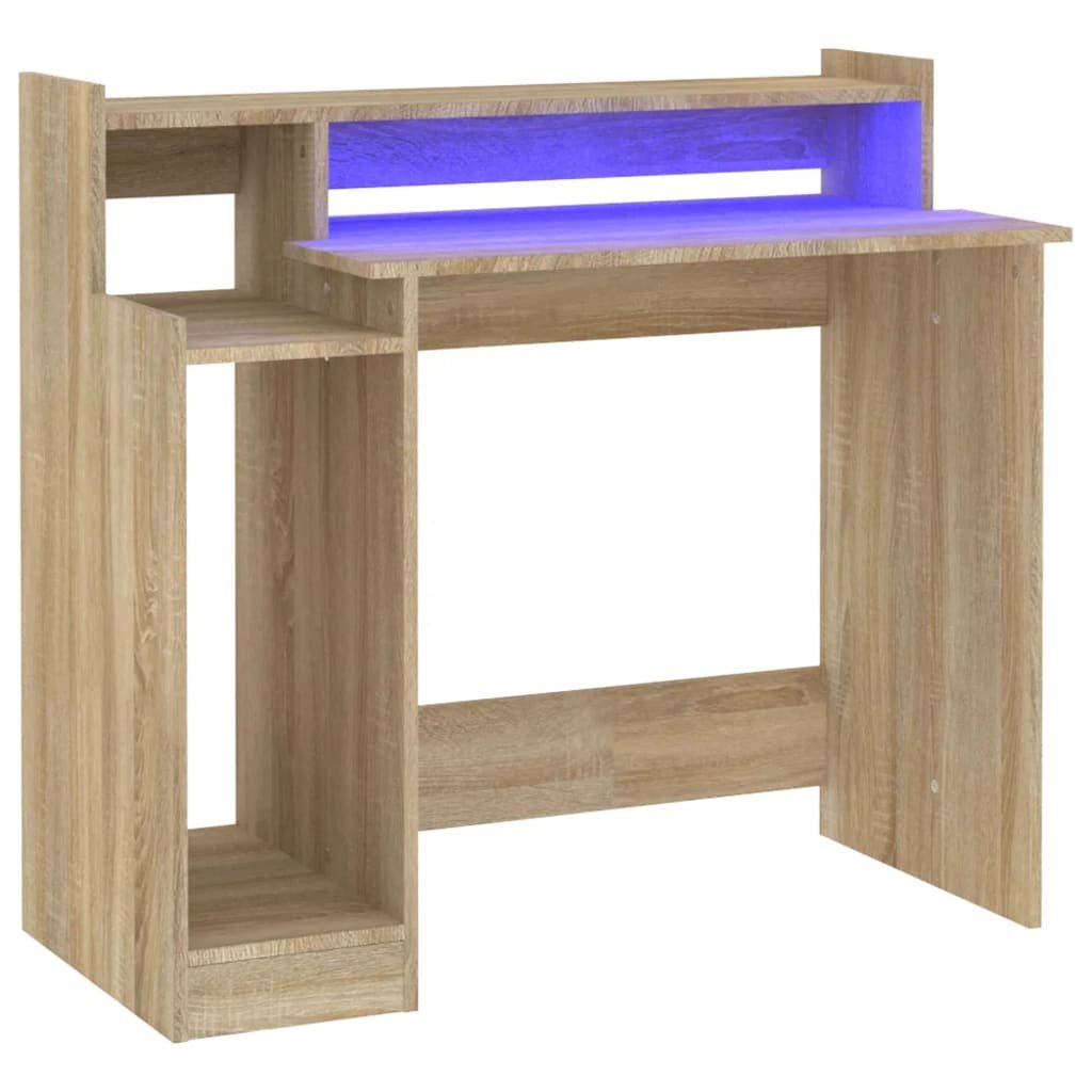 Eleganckie biurko z oświetleniem LED, 97x45x90 cm,