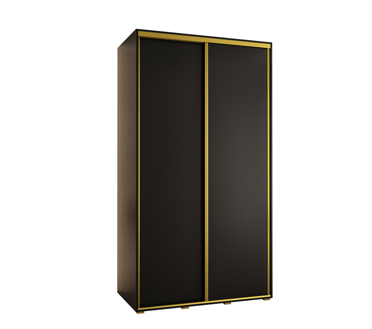 Szafa przesuwna wysoka Davos 1 130 gł. 45 czarny + czarny + złoty / Abiks Meble