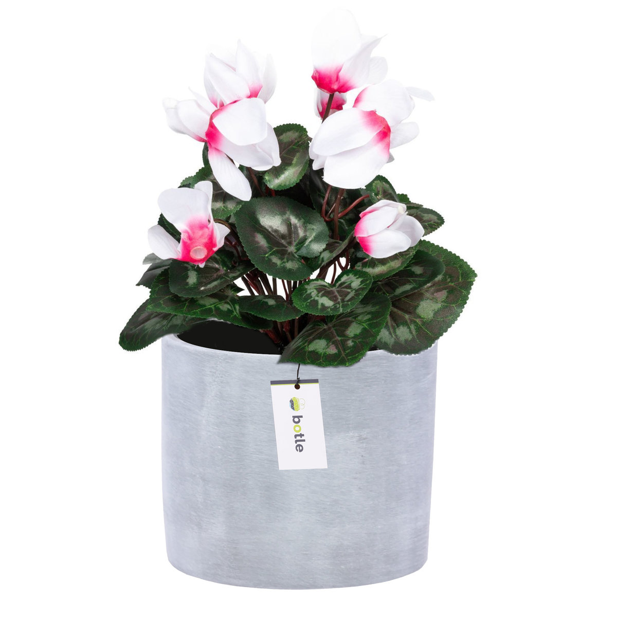 Doniczka osłonka ceramiczna Ø 16,5cm H 16cm kolor Szary beton mat