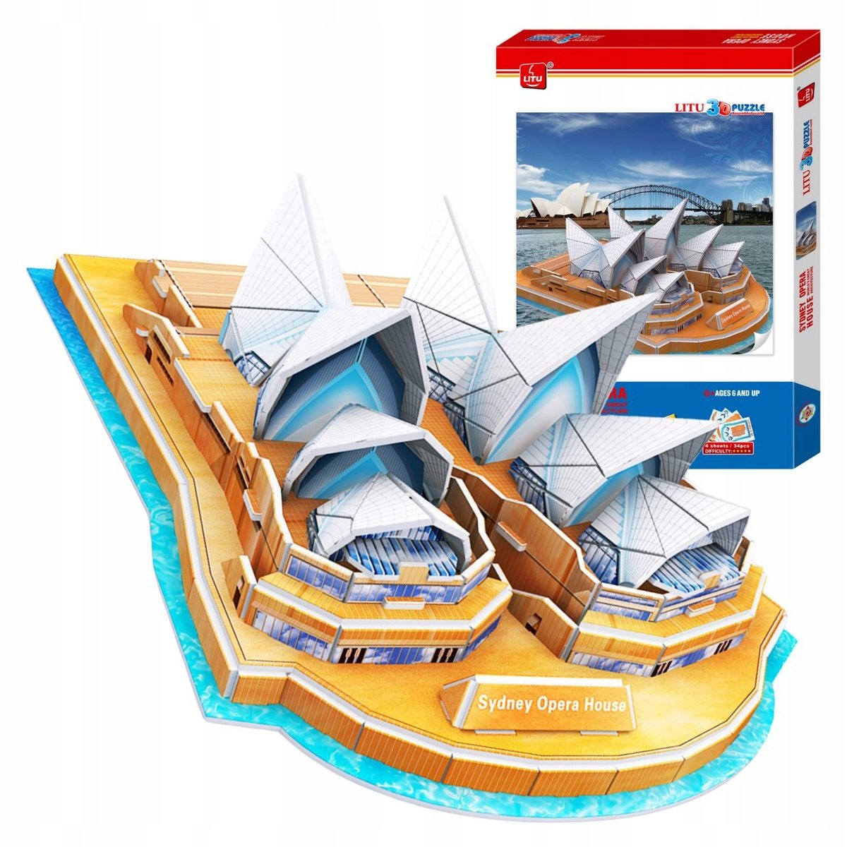 Puzzle 3D Opera w Sydney House Premium Dla Dzieci i Dorosłych 24cm 34el.