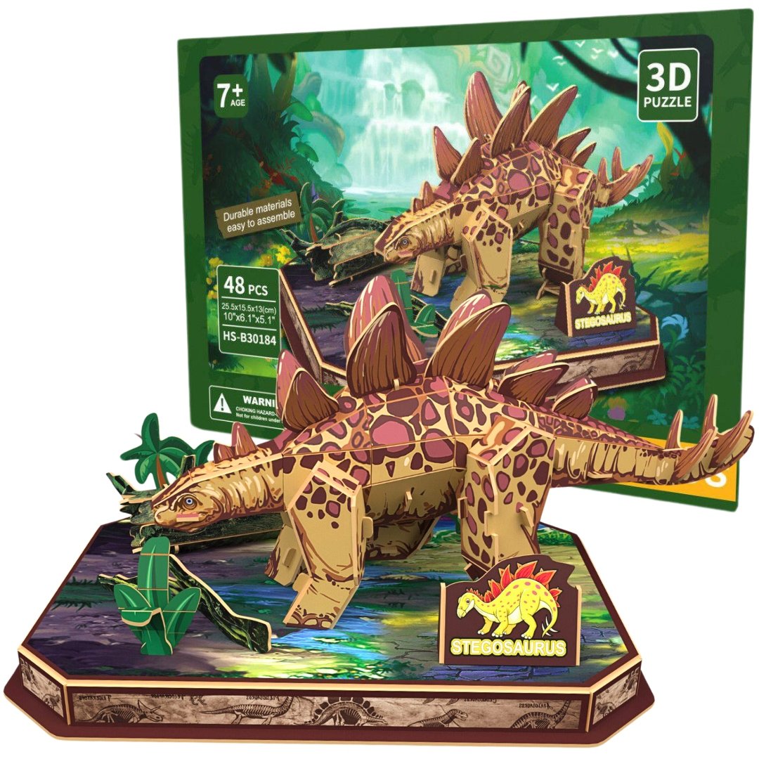 Puzzle 3D Edukacyjne Stegosaurus Pradawny Świat Premium Dzieci Dorośli 48el
