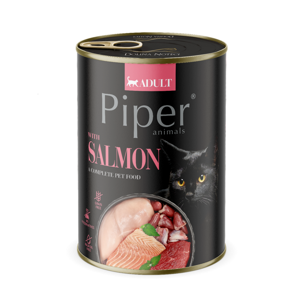 DOLINA NOTECI Piper dla kota z łososiem 400g
