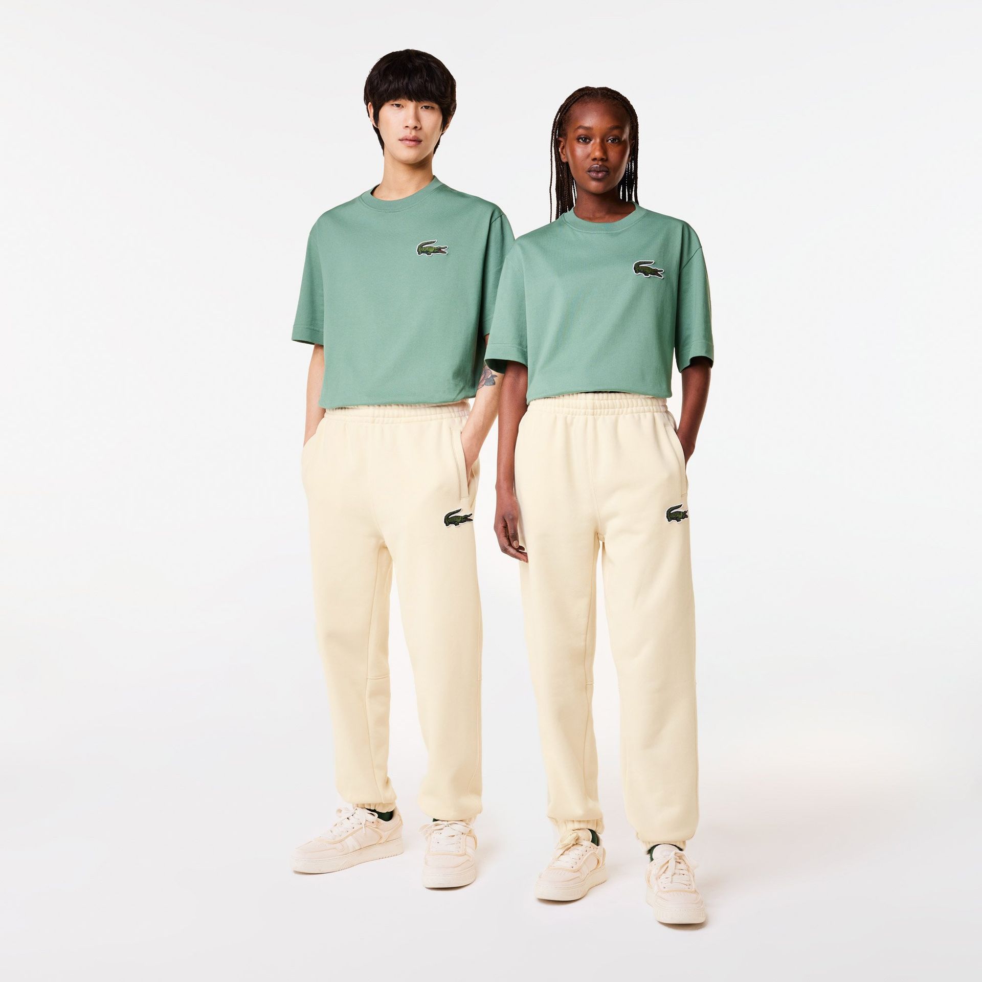 Lacoste Spodnie sportowe unisex z polaru z bawełny organicznej