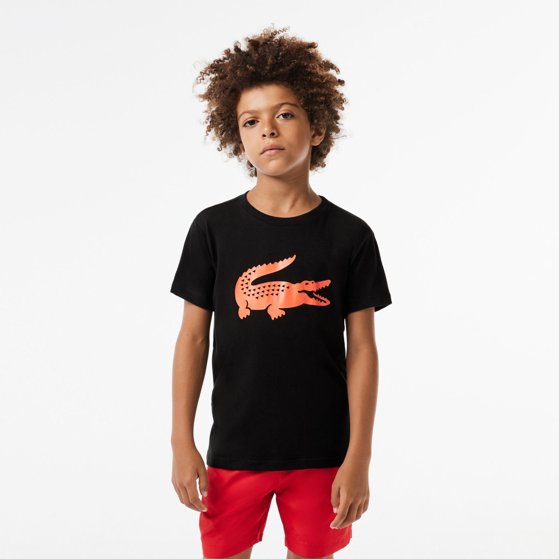 Lacoste Dziecięcy T-shirt tenisowy SPORT z dżerseju technicznego z dużym logo krokodyla