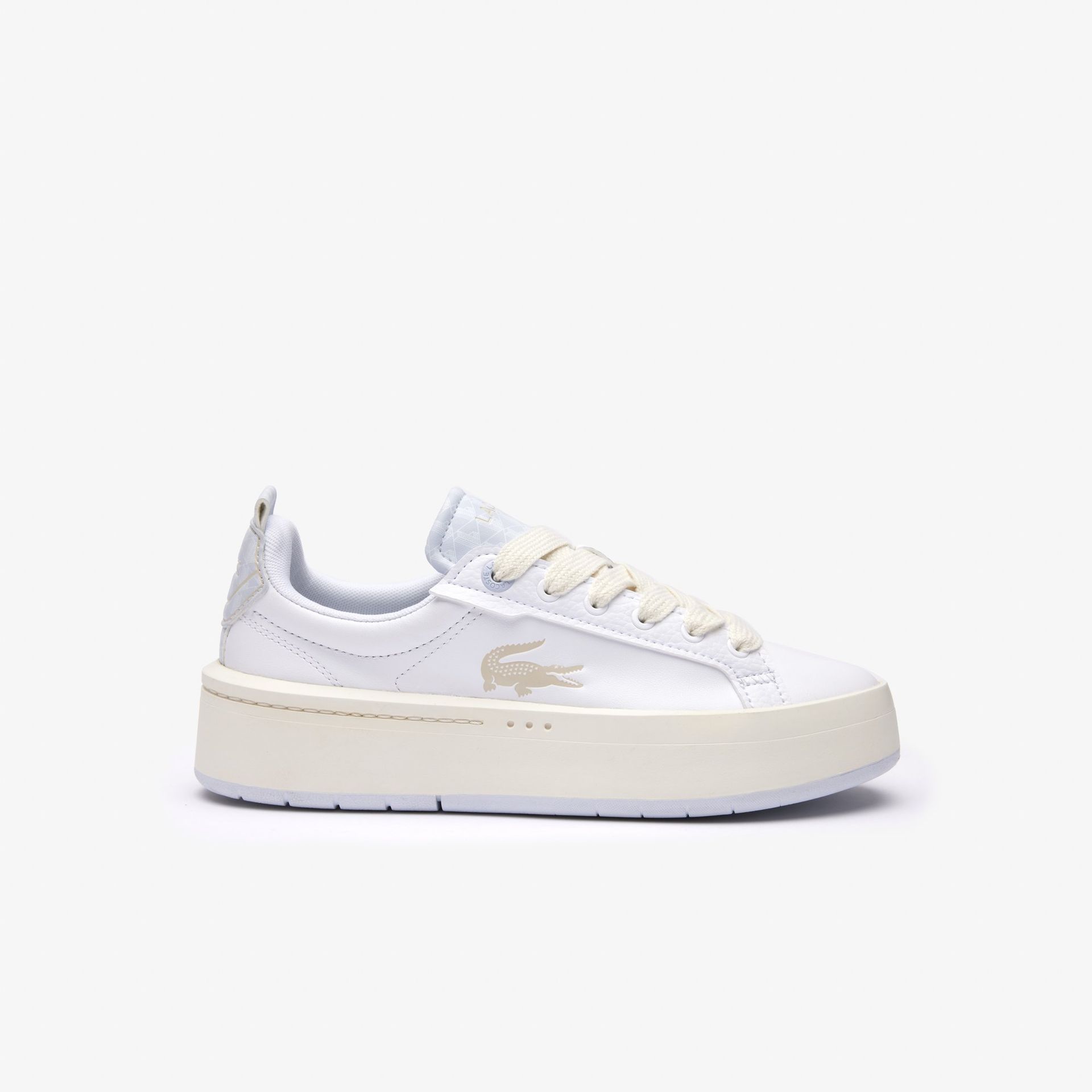 Lacoste Damskie skórzane buty sportowe Carnaby Platform z monogramem