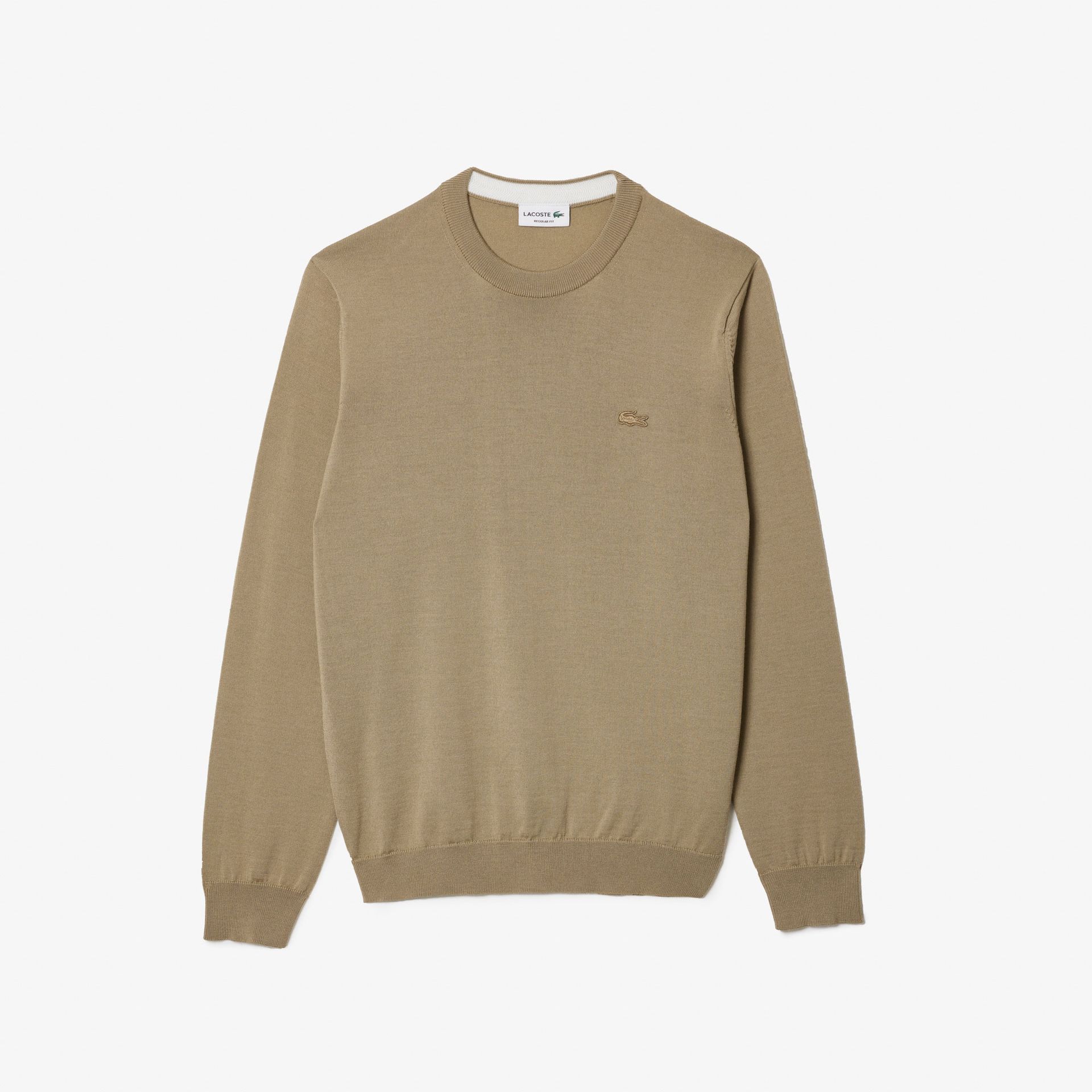 Lacoste Męski sweter z wełny merynosów z okrągłym dekoltem