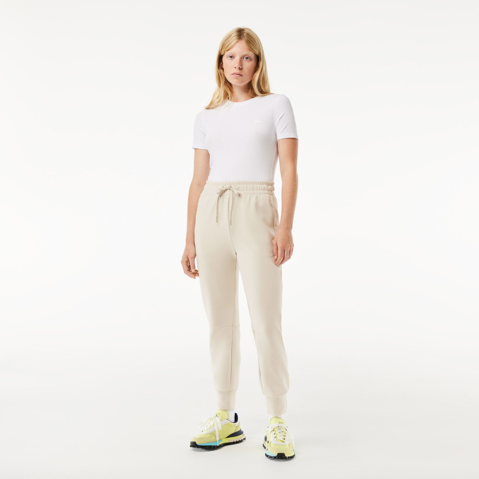 Lacoste Damskie spodnie sportowe z tkaniny dwuwarstwowej