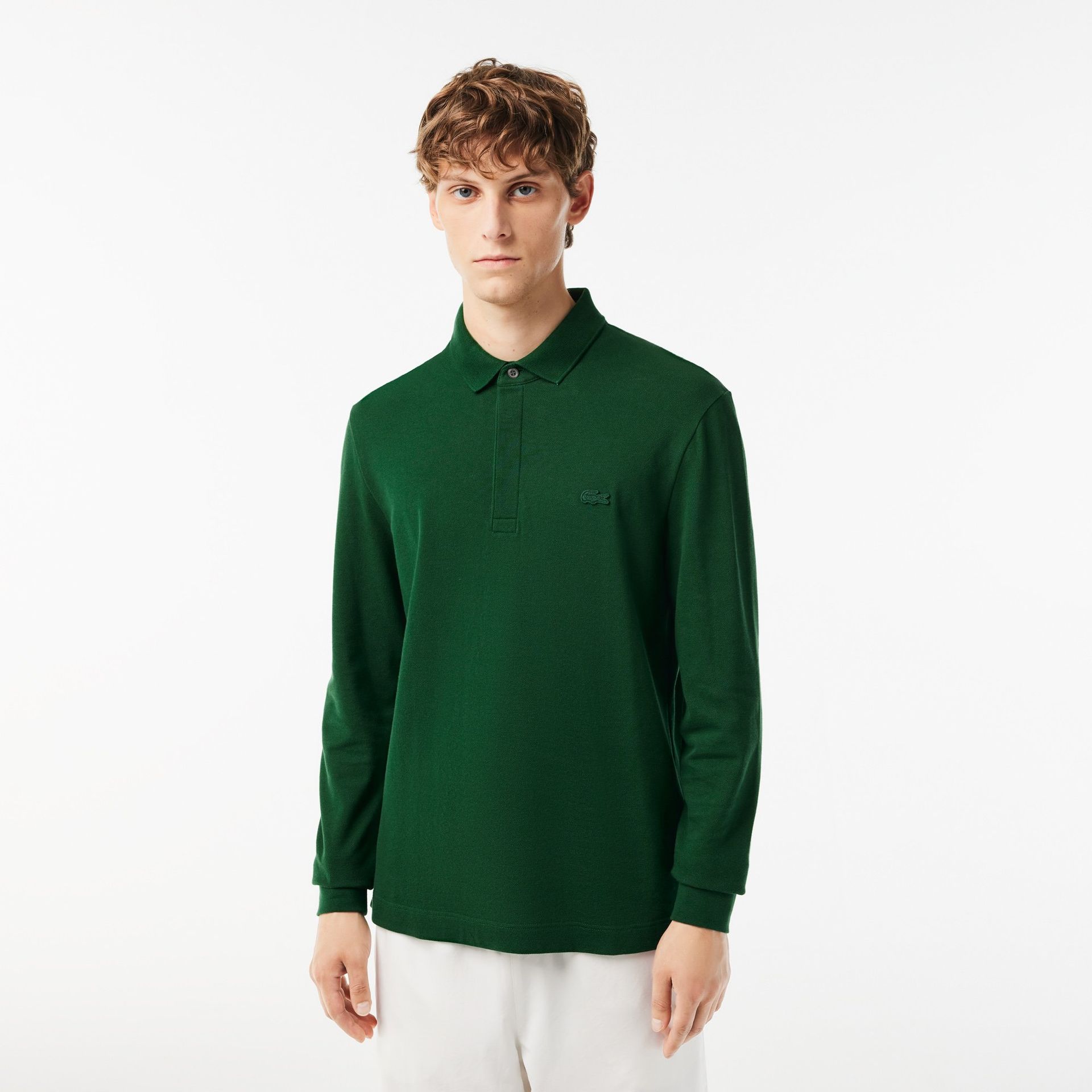 Lacoste Bawełniana koszulka polo z długim rękawem Smart Paris