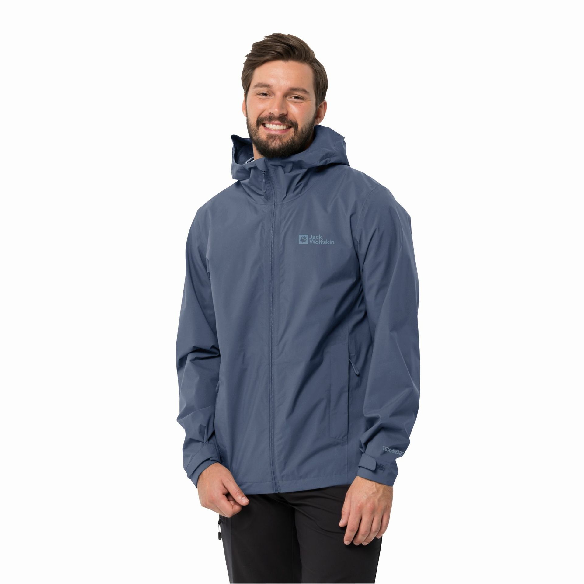 Męska kurtka przeciwdeszczowa Jack Wolfskin ELSBERG 2.5L JKT M evening sky - S