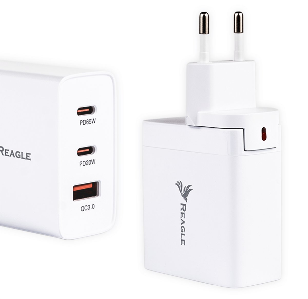 SZYBKA ŁADOWARKA GaN 65W 2x USB-C QC 3.0 ZASILACZ DO MACBOOK LAPTOPA IPHONE