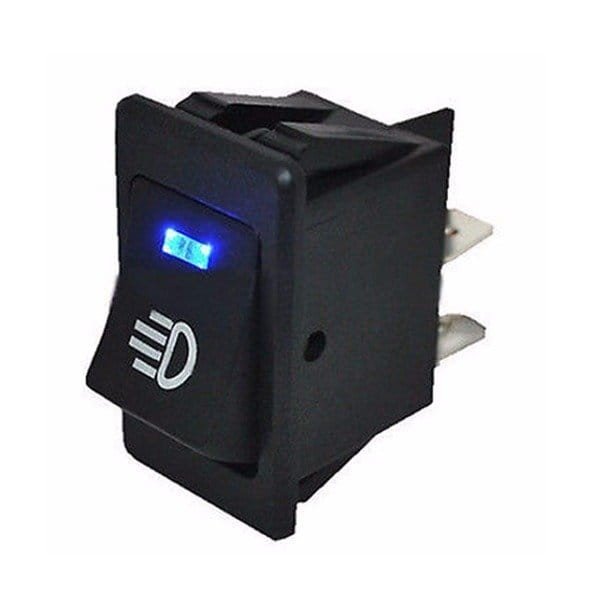 Przełącznik klawiszowy do świateł ASW-17D 12V LED - niebieski