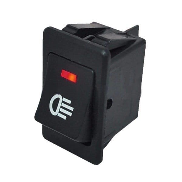 Przełącznik klawiszowy do świateł ASW-17D 12V LED - czerwony