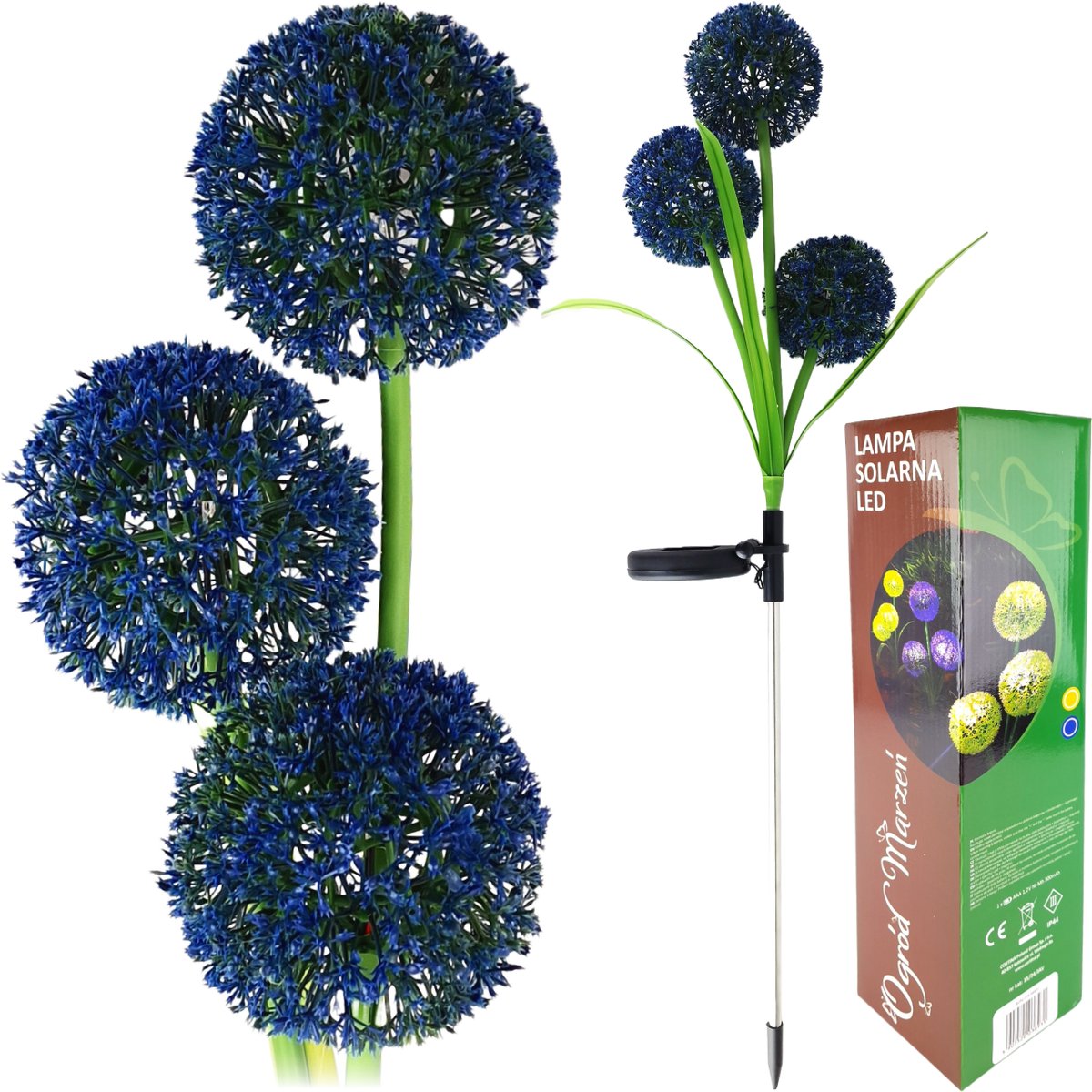 Lampa solarna wbijana DMUCHAWCE LED lampka kwiat SOLARNY KWIATY CZOSNKU