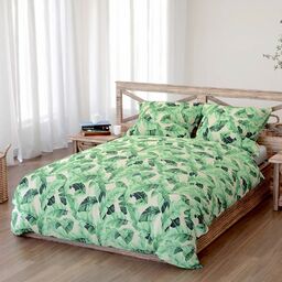 Spod Igły I Nitki Pościel bawełniana 220x200 Planta beżowa zielona liście Bawełna 3
