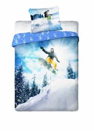 Faro Pościel bawełniana 160x200 Sportivo 003 snowboardzista Snowboarder z jedną poszewką 70x80