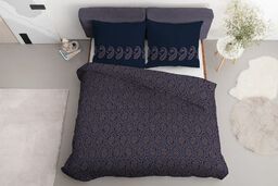 Detexpol Pościel satynowa 220x200 granatowa fioletowa łezki 3782 B Home Satin 77