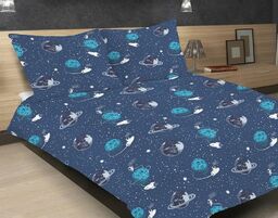 Matex Pościel satynowa 220x200 granatowa kosmos SE-52A Exclusive 2