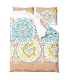Zaratex Pościel satynowa 220x200 Harmony beżowa turkusowa żółta Satin Home 1
