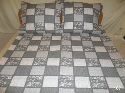 Karo Pościel bawełniana 160x200 167 Paczłork falbanka szara biała na zamek