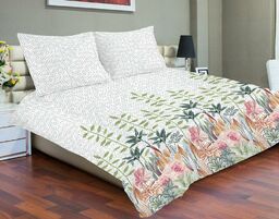 Matex Pościel satynowa 160x200 szara kolorowa kwiaty SE-50A Exclusive 2