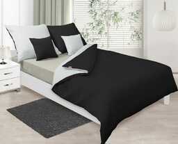 Matex Pościel satynowa 160x200 Double Face biała czarna 01+48 KG