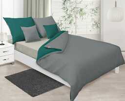 Matex Pościel satynowa 220x200 Double Face zielona ciemna grafitowa 34+44 KG