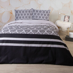 Darymex Pościel flanelowa 140x200 Ornamenty szara czarna z jedną poszewką 31494/1 Flanela 3