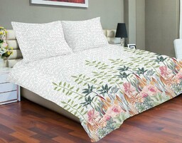 Matex Pościel satynowa 220x200 szara kolorowa kwiaty SE-50A Exclusive 2