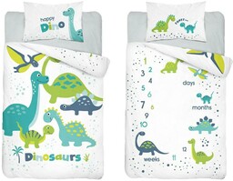 Detexpol Pościel bambusowa 90x120 3948 A Dino dinozaury turkusowa zielona mam już tyle miesięcy i dni poszewka 40x60 dziecięca Bambus 103
