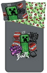 Jerry Fabrics Pościel bawełniana 140x200 Minecraft 1926 Metro Art. poszewka 70x90 JF 02