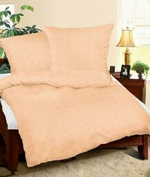 Karo Pościel z kory 160x200 morelowa 38 jednobarwna 100% bawełna guziki