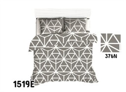 Extrapościel Pościel bawełniana 140x200 1519E szara biała geometryczna 376N