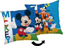 Jerry Fabrics Poduszka dekoracyjna 35x35 Mickey and Friends Myszka miki i przyjaciele niebieska dwustronna