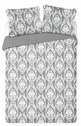 Faro Pościel bawełniana 160x200 Glamour 005 szara biała ornament 01