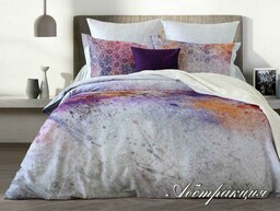 Luxury Pościel satynowa 150x210 Ornamenty fioletowa liliowa Lusso D39 poszewki 2x50/60 2x 50/70 prześcieradło 150x210